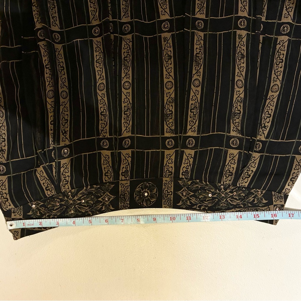 ALFANI Black, Gold, & Multicolor Flowy Skirt - Size: 12 - Picture 4 of 5